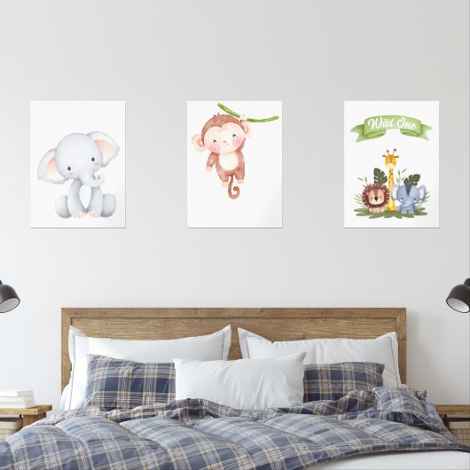 Baby Safari Animal Wall Decor Muurkunst Sets (Slaapkamer)
