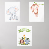 Baby Safari Animal Wall Decor Muurkunst Sets (Voorkant)