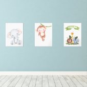 Baby Safari Animal Wall Decor Muurkunst Sets (Houten vloer)