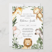 Baby Safari Animals Baby shower Uitnodiging (Voorkant)