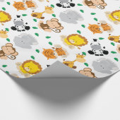 Baby Safari Animals Pattern Cadeaupapier (Hoek)