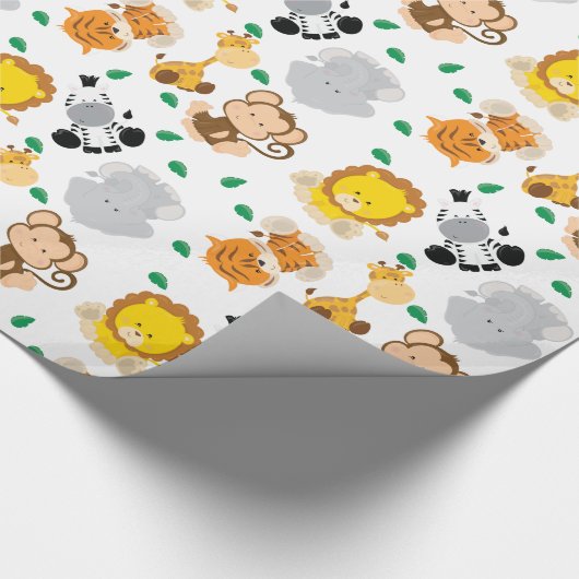 Baby Safari Animals Pattern Cadeaupapier (Hoek)
