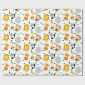 Baby Safari Animals Pattern Cadeaupapier (Vlak)