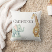 Baby Safari Animals with Custom Name Kussen (Deken)