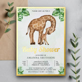 Baby Safari Baby shower Gold Folie Uitnodiging