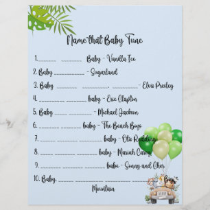 Baby Safari Baby shower Spelletjes Flyer