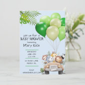 Baby Safari Baby shower uitnodigen Kaart (Staand voorkant)
