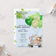 Baby Safari Baby shower uitnodigen