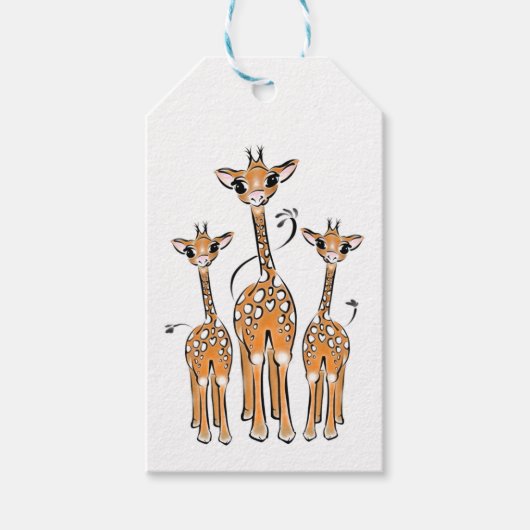 Baby, safari-dieren cadeaulabel (Voorkant)