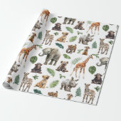 Baby Safari Dieren Cadeaupapier (Uitgerold)
