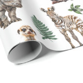 Baby Safari Dieren Cadeaupapier (Rol Hoek)