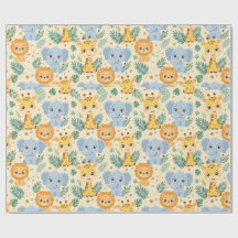 Baby Safari Dieren Inpakpapier