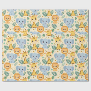 Baby Safari Dieren Inpakpapier