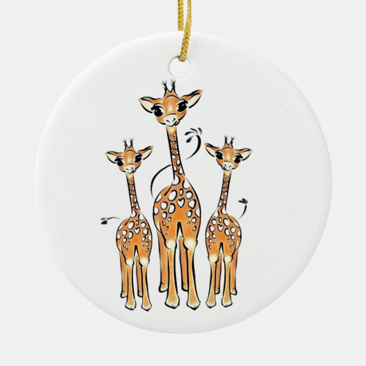 Baby, safari-dieren keramisch ornament (Voorkant)