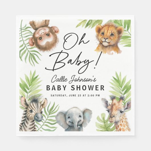 Baby Safari Dierenfeestdecoraties Servet (Voorkant)