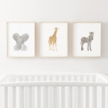 Baby Safari Dierenkwekerij Decor Muurkunst Sets<br><div class="desc">Voeg een finishing touch toe aan de safari themaruimte van je kleintje met deze set van drie olifant-,  giraffe- en zebraprints.</div>