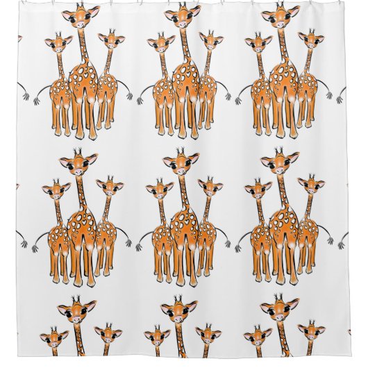 Baby, safari-Giraffes, Shower Curtain Douchegordijn (Voorkant)