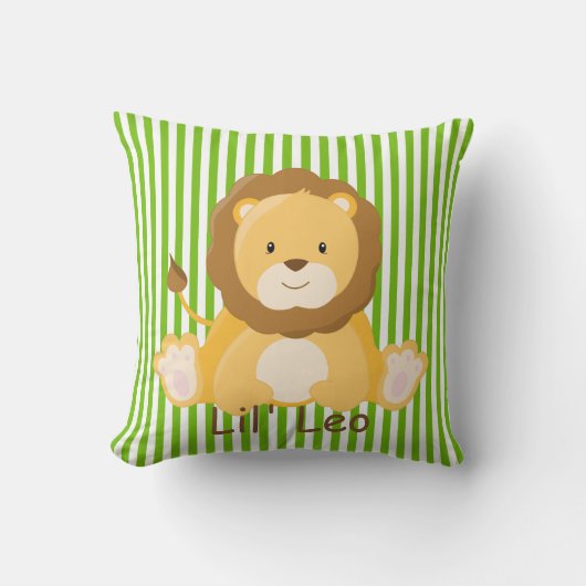 Baby Safari Lion Monogram Kussen (Voorkant)