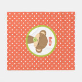 Baby Safari Monkey met Pacifier Hallo Fleece Deken (Voorkant (Horizontaal))