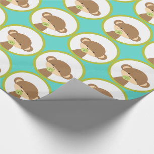 Baby Safari Monkey met Pacifier Pattern Cadeaupapier