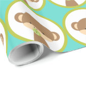 Baby Safari Monkey met Pacifier Pattern Cadeaupapier (Rol Hoek)