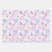 Baby Safari Nursery Wrapping Paper Sheets Set of 3 (Voorkant 2)