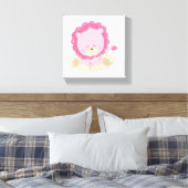 Baby Safari Pink slapy Lion Canvas Afdruk (Insitu (Slaapkamer))