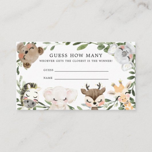 Baby Safari Raad eens hoeveel kaart (Voorkant)