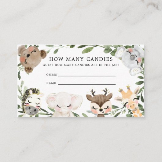 Baby Safari Raad eens hoeveel Snoepjes kaart (Voorkant)