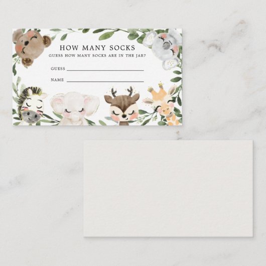 Baby Safari raad eens hoeveel SOCKaart Informatiekaartje (Voorkant / Achterkant)