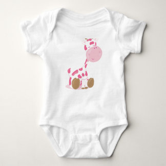 Baby Safari Roze Sleepy Giraffe Kwekerij Art Gift Romper