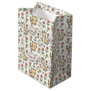 Baby Safari Wildlife met doedelbloemen Medium Cadeauzakje