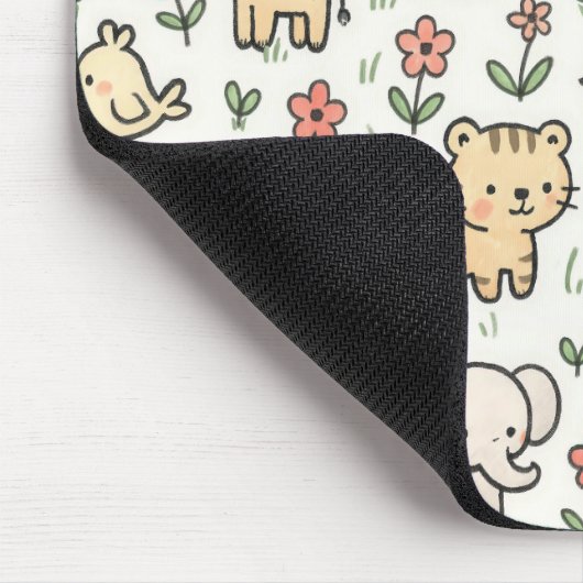 Baby Safari Wildlife met doedelbloemen Muismat (Hoek)