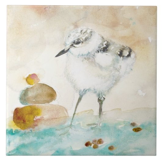 Baby Sandpiper Ceramic Kitchen Tile Tegeltje (Voorkant)