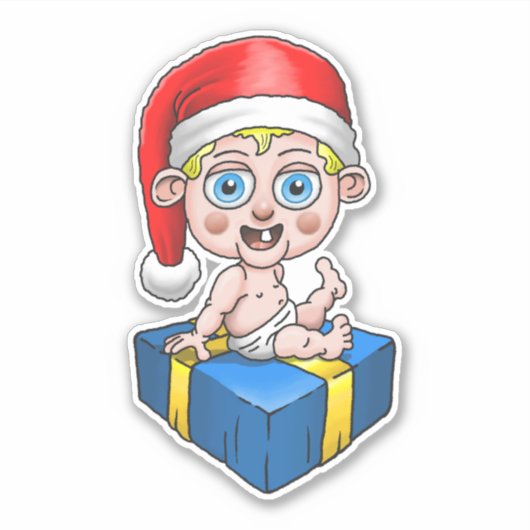 Baby Santa Claus Sticker (Voorkant)