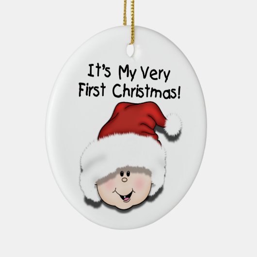 Baby Santa First Kerstkerstkeepaardversiering Keramisch Ornament (Rechts)