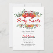 Baby Santa Greenery Christmas Baby shower Kaart (Voorkant)