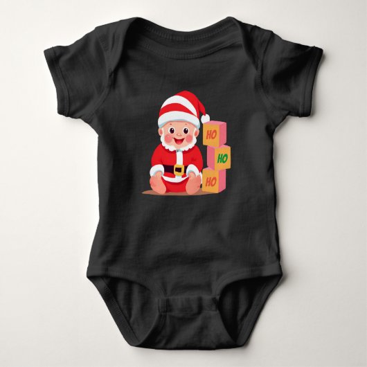 Baby Santa HO-HO-HO One Piece Bodysuit (Voorkant)
