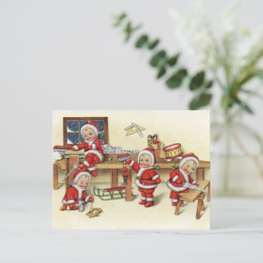  Baby Santa Illustration Feestdagenkaart (Staand voorkant)
