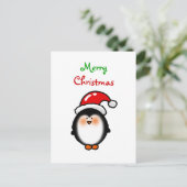 Baby Santa pinguïn Feestdagenkaart (Staand voorkant)