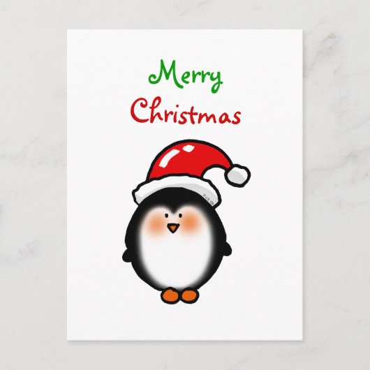 Baby Santa pinguïn Feestdagenkaart (Voorkant)