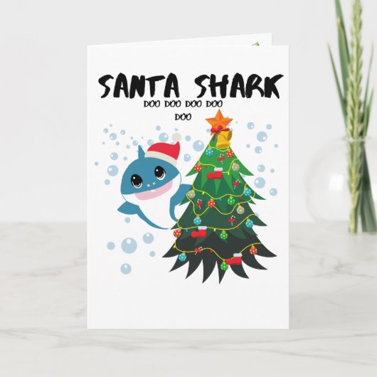 Baby "Santa shark" Feestdagen Kaart (Voorkant)