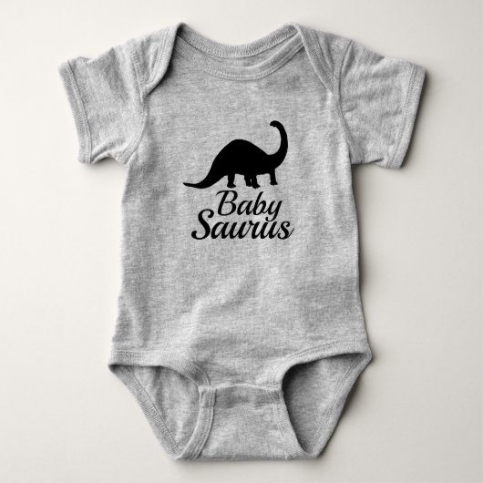 Baby Saurus Brontosaurus Silhouette Romper (Voorkant)