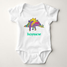 Baby saurus Colorful Rainbow Stegosaurus Dinosaur Romper