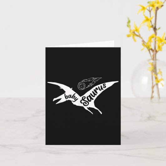 Baby Saurus Funny Dinosaur Pterodactyl Matching Fa Kaart (Gele Bloem)