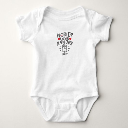 Baby Saying Newborn: World cutest Alarm Clock Romper (Voorkant)