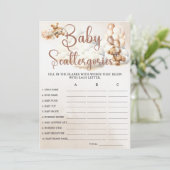 BABY SCATTERGORIES Baby shower Game Schattige Beer Kaart (Staand voorkant)