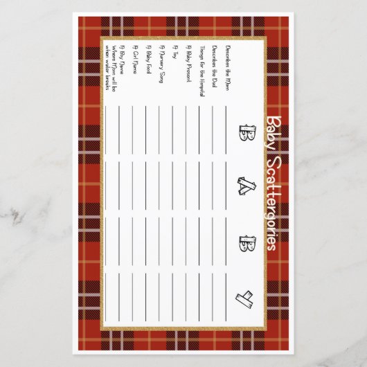 Baby Scattergories Little Lumberjack Baby shower (Voorkant)