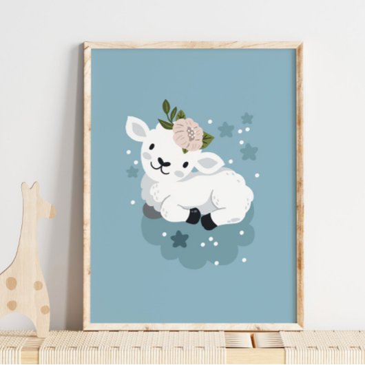 Baby Schaap Dieren Naam Poster | Schapen Muur Kuns