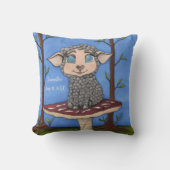 Baby Schaap op paddestoel Kussen (Voorkant)